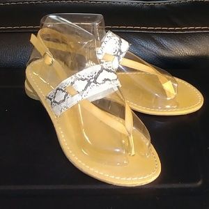 Faux snakeskin sandals